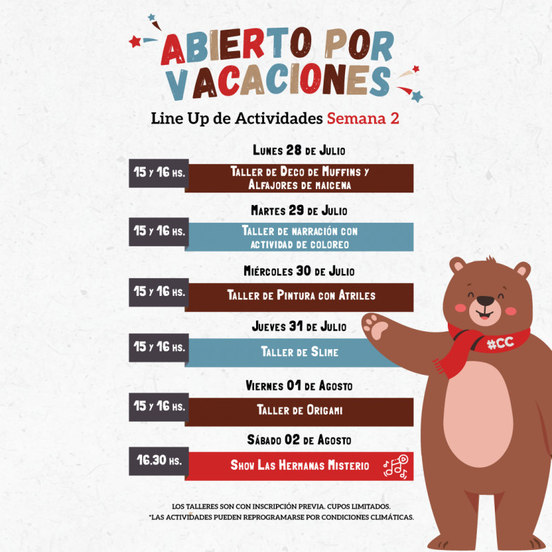 Abierto por Vacaciones Semana 2