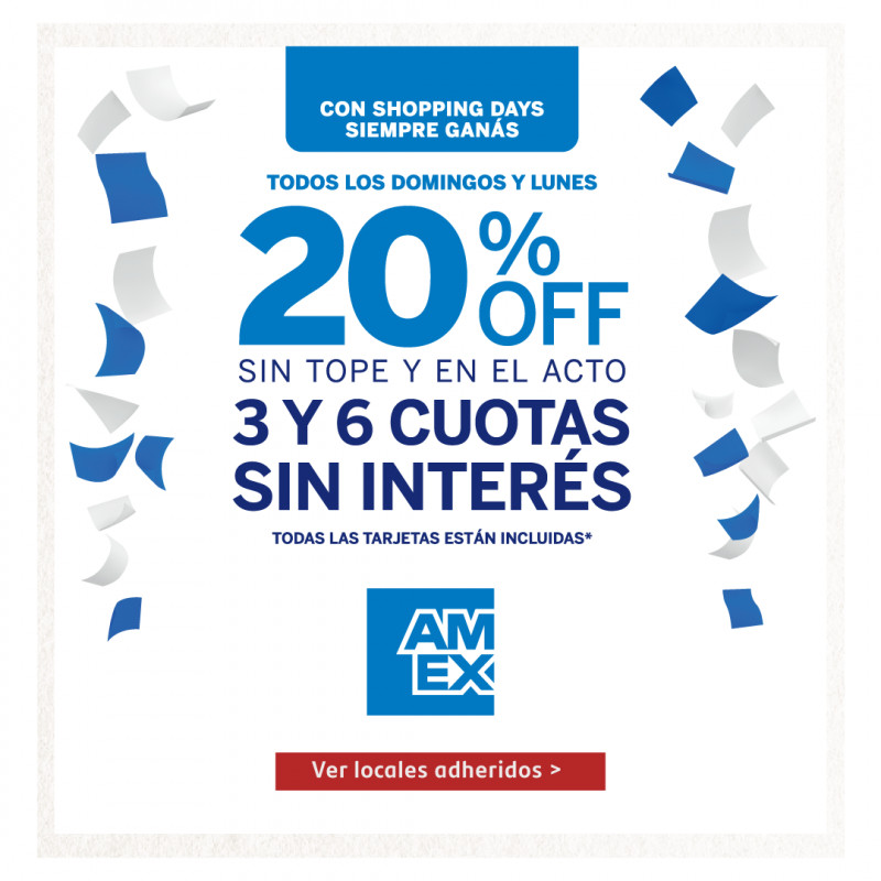 Amex Domingos y Lunes